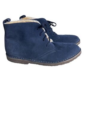 J. Crew Crewcuts Shearling MacAlister Boots Suede. Kids Blue Size K7